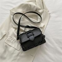 Women's Small Pu Leather Solid Color Basic Chain Square Buckle Crossbody Bag sku image 5