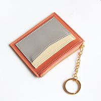 Fashion Color Block Soft Surface Square Zipper Card Holder sku image 4