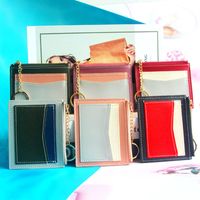 Fashion Color Block Soft Surface Square Zipper Card Holder main image 1