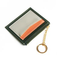Fashion Color Block Soft Surface Square Zipper Card Holder sku image 5