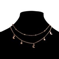 Simple Style Star Moon Alloy Layered Pendant Necklace 1 Piece main image 5