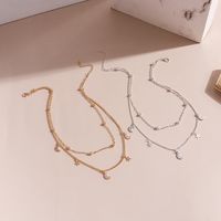 Simple Style Star Moon Alloy Layered Pendant Necklace 1 Piece main image 3