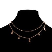 Simple Style Star Moon Alloy Layered Pendant Necklace 1 Piece sku image 1