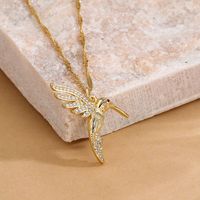 Fashion Bird Copper Zircon Pendant Necklace In Bulk main image 3