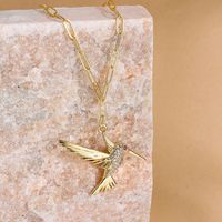 Fashion Bird Copper Zircon Pendant Necklace In Bulk main image 2