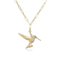 Fashion Bird Copper Zircon Pendant Necklace In Bulk sku image 1