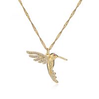 Fashion Bird Copper Zircon Pendant Necklace In Bulk sku image 2