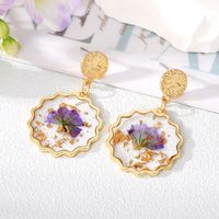Wholesale Jewelry 1 Pair Fashion Dried Flower Colorful Alloy Drop Earrings sku image 1