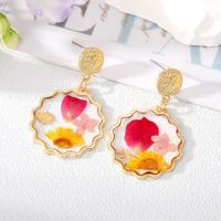 Wholesale Jewelry 1 Pair Fashion Dried Flower Colorful Alloy Drop Earrings sku image 2