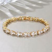 Fashion Round Copper Bracelets Inlay Zircon Copper Bracelets sku image 1