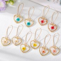 Wholesale Jewelry 1 Pair Simple Style Flower Alloy Alloy Drop Earrings main image 1