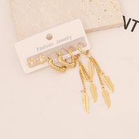 1 Set Simple Style Gloves Heart Shape Butterfly Tassel Stainless Steel 18K Gold Plated Drop Earrings main image 7