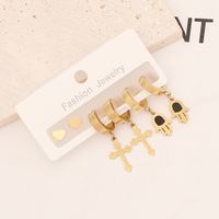 1 Set Simple Style Gloves Heart Shape Butterfly Tassel Stainless Steel 18K Gold Plated Drop Earrings sku image 4
