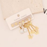 1 Set Simple Style Gloves Heart Shape Butterfly Tassel Stainless Steel 18K Gold Plated Drop Earrings sku image 8