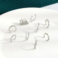 Einfacher Stil Geometrisch Metall Inlay Künstliche Perle Strass Ohrclips 1 Satz main image 4