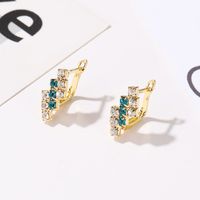 Fashion Lightning Copper Ear Studs Inlay Rhinestones Copper Earrings 1 Pair main image 5