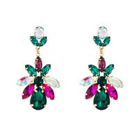 Fashion Water Droplets Alloy Inlay Glass Earrings main image 2