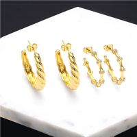 Fashion Geometric Copper Ear Studs Plating Zircon Copper Earrings main image 1