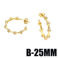 Fashion Geometric Copper Ear Studs Plating Zircon Copper Earrings sku image 2