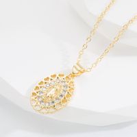 Fashion Human Cross Oval Copper Necklace Inlaid Zircon Copper Necklaces main image 4