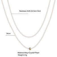 Retro Water Droplets Artificial Pearl Pearl Rhinestone Layered Necklaces main image 2