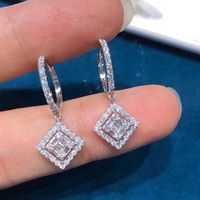Einfacher Stil Geometrisch Kupfer Ohrringe Diamant Künstliche Edelsteine Kupfer Ohrringe main image 3