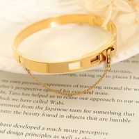 Simple Style Geometric Tassel Titanium Steel Plating Bangle main image 2