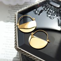 Simple Style Semicircle Titanium Steel Earrings Plating Stainless Steel Earrings main image 6