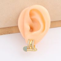Simple Style Paper Clip Copper Ear Studs Zircon Copper Earrings main image 4