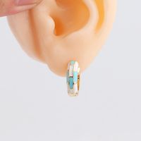 Retro Geometric Copper Hoop Earrings Copper Earrings sku image 1