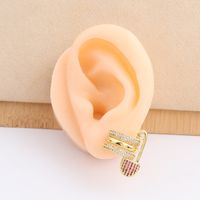 Simple Style Paper Clip Copper Ear Studs Zircon Copper Earrings main image 3
