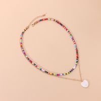 Fashion Heart Shape Alloy Mother Pearl Shellfish Beaded Necklace main image 5