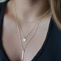 Simple Style Water Droplets Alloy Layered Plating Necklace main image 1