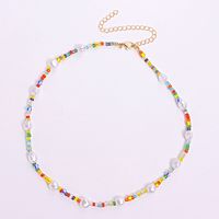 Bohemian Geometric Mixed Materials Beaded Necklace main image 6