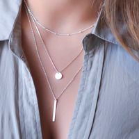 Simple Style Water Droplets Alloy Layered Plating Necklace main image 3