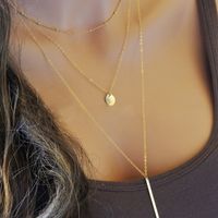 Simple Style Water Droplets Alloy Layered Plating Necklace main image 2