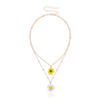 Fashion Flower Daisy Alloy Layered Necklace sku image 1