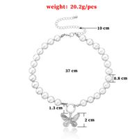 Fashion Butterfly Imitation Pearl Alloy Plating Necklace main image 2