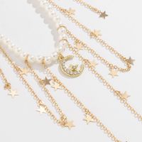 Simple Style Star Moon Metal Pearl Necklace main image 5