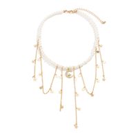 Simple Style Star Moon Metal Pearl Necklace main image 3
