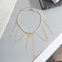 Simple Style Star Moon Metal Pearl Necklace main image 2