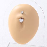 1 Piece Belly Rings Fashion Heart Shape 304 Stainless Steel Plating Zircon main image 3