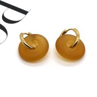 Simple Style Geometric Resin Metal Drop Earrings sku image 6