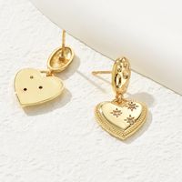Fashion Heart Shape Copper Earrings Plating Zircon Copper Earrings 1 Pair main image 2