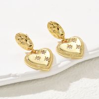 Fashion Heart Shape Copper Earrings Plating Zircon Copper Earrings 1 Pair main image 3