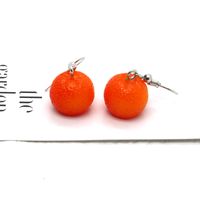 1 Pair Novelty Orange Patchwork Resin Drop Earrings main image 3