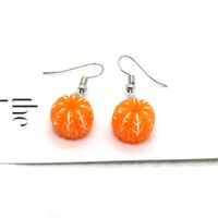 1 Pair Novelty Orange Patchwork Resin Drop Earrings sku image 3