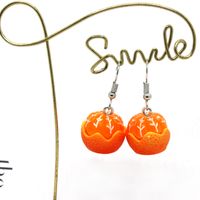 1 Pair Novelty Orange Patchwork Resin Drop Earrings sku image 5