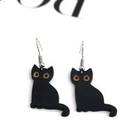 1 Pair Retro Cat Alloy Resin Patchwork Women's Earrings main image 1