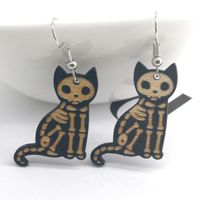 1 Pair Retro Cat Alloy Resin Patchwork Women's Earrings main image 4